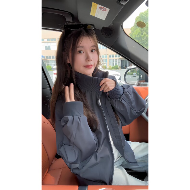 现货26春装美拉德立领飞行夹克纯色复古廓形高街棒球服外套,男装夹克,电商A486-1