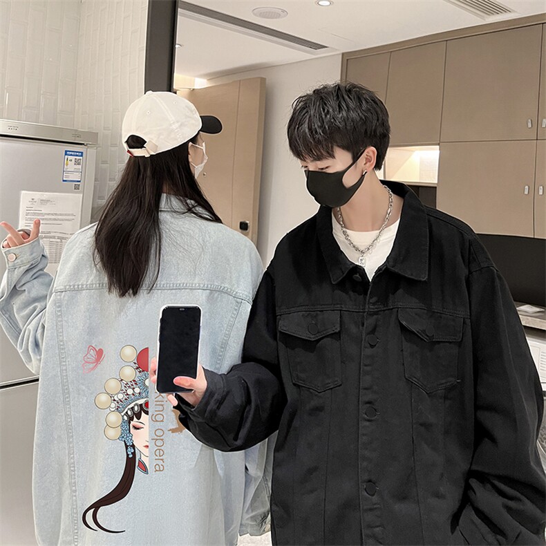 牛仔夹克男大码牛仔外套男茄克NJ77161-P60加绒款-P75,男装夹克,电商A040