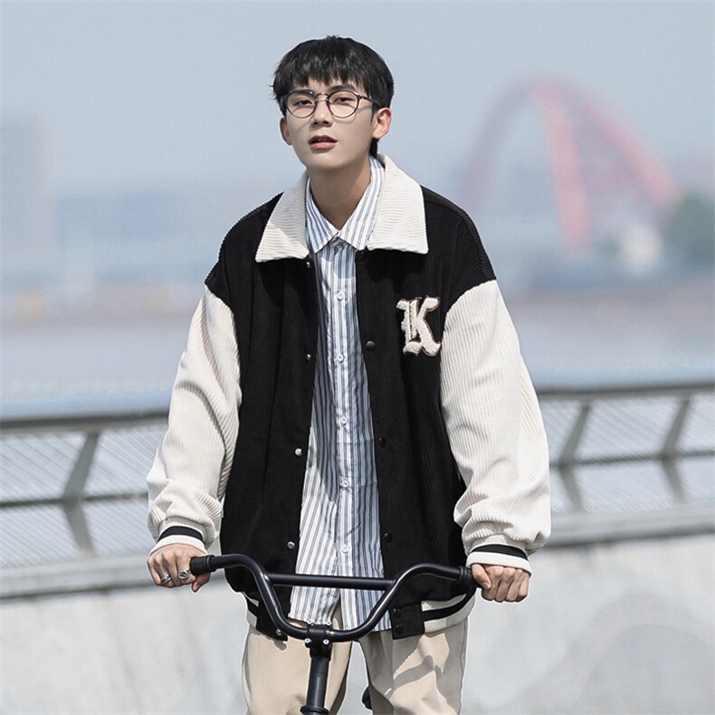 新款男百搭设计感灯芯绒面料cityboy风针织外套WT2405-P85控138图片