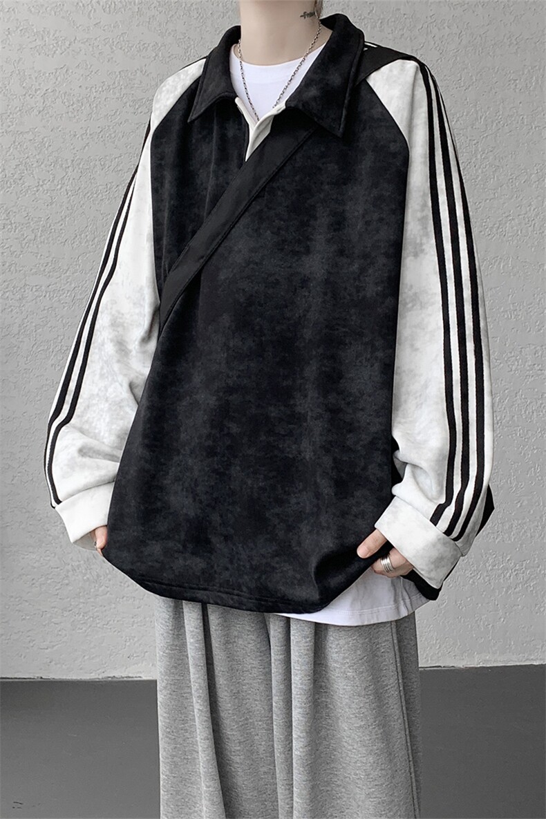 WY10162-特P45控88撞色拼接大码百搭宽松卫衣男,男装卫衣,电商A059