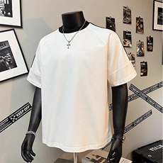得物品质！260克重磅全棉双纱条纹纯色光板短袖RH64-特P25包装+1，男装T恤，星座610B-1
