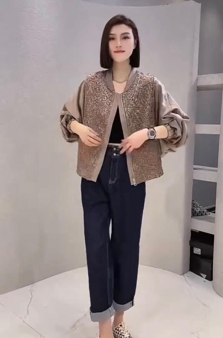 2022秋季新款时尚百搭宽松显瘦短外套,女装短外套,L·H·X