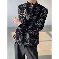 现货！25刺绣竹叶男士新中式盘扣高品质西装xz86-p178，男装西服，电商B288