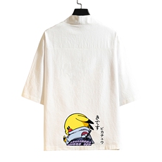 HF59036-P40风汉服男开衫外套七分袖道袍砖墙挂拍，男装民族服装，电商A040A