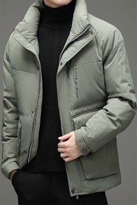 2023冬季纯色立领羽绒服厚款保暖鸭绒休闲外套男装ZELD9823-P325图片