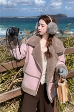 新款2025冬季韩系皮毛一体外套7832-P220-K328，女装短外套，2C057