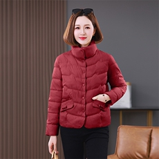 时尚保暖立领棉服外套女冬季新款修身显瘦短款棉衣，女装棉衣/棉服，雪樱依海