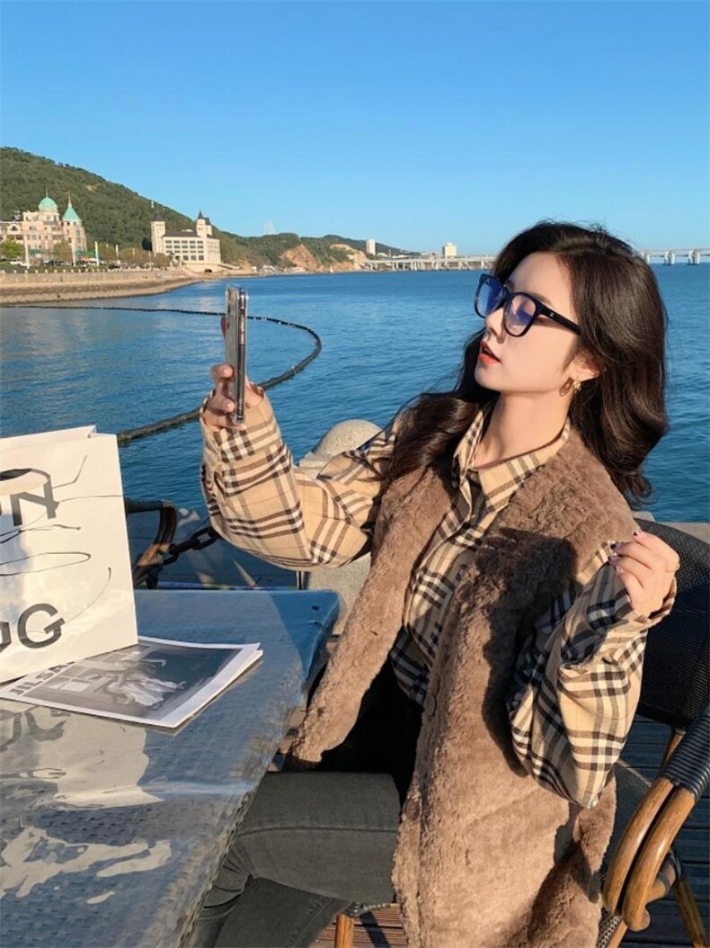 皮毛一体马甲，女装马甲，唯品