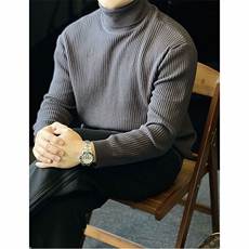 高领条纹翻领毛衣针织衫打底衫抗起球W6006-P45，男装针织衫/毛衣，星座1012-1