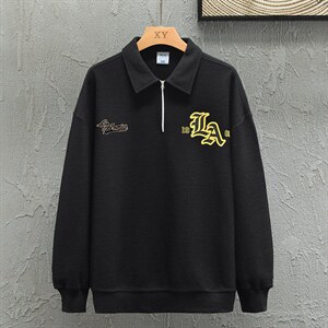 新款POLO衫灰墙挂拍华夫格休闲套头上衣PL3315-P38控58图片