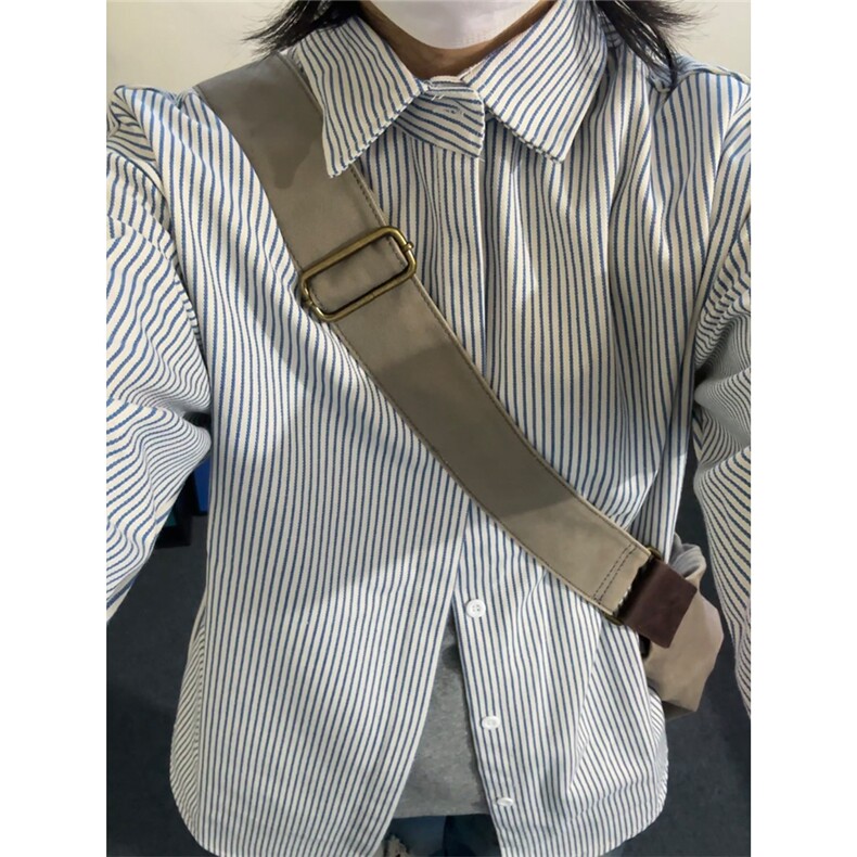 高品质牛仔条纹衬衫潮牌长袖衬衣潮流宽松休闲外套CS017-P30,男装衬衫,星座301C-5