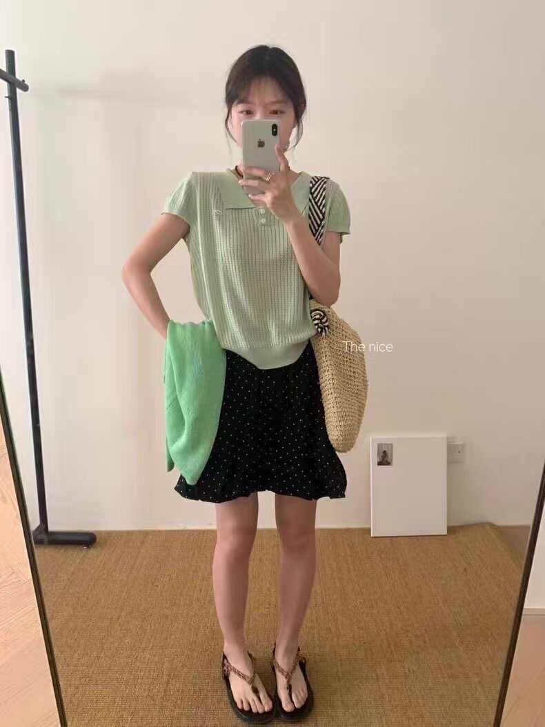 夏季新款短袖t恤女薄款圆领针织宽松百搭半袖上衣,女装T恤,斯尔特羊绒