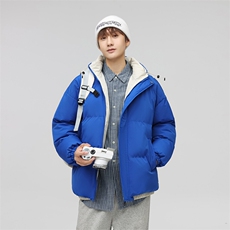日系冬季连帽撞色保暖防风棉衣面包服外套男女同款XY2271-P65，男装棉衣，星座717