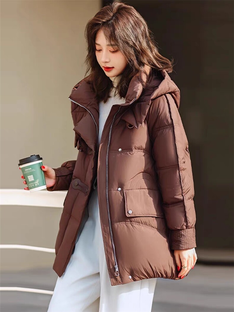 （现货）90白鸭绒女冬新款时尚洋气气质高端加厚保暖宽松羽绒服女,女装羽绒服,韩蔻秀
