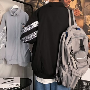 腰果花外套男韩版潮流秋季oversize夹克春秋ins港风宽松高街衣服图片