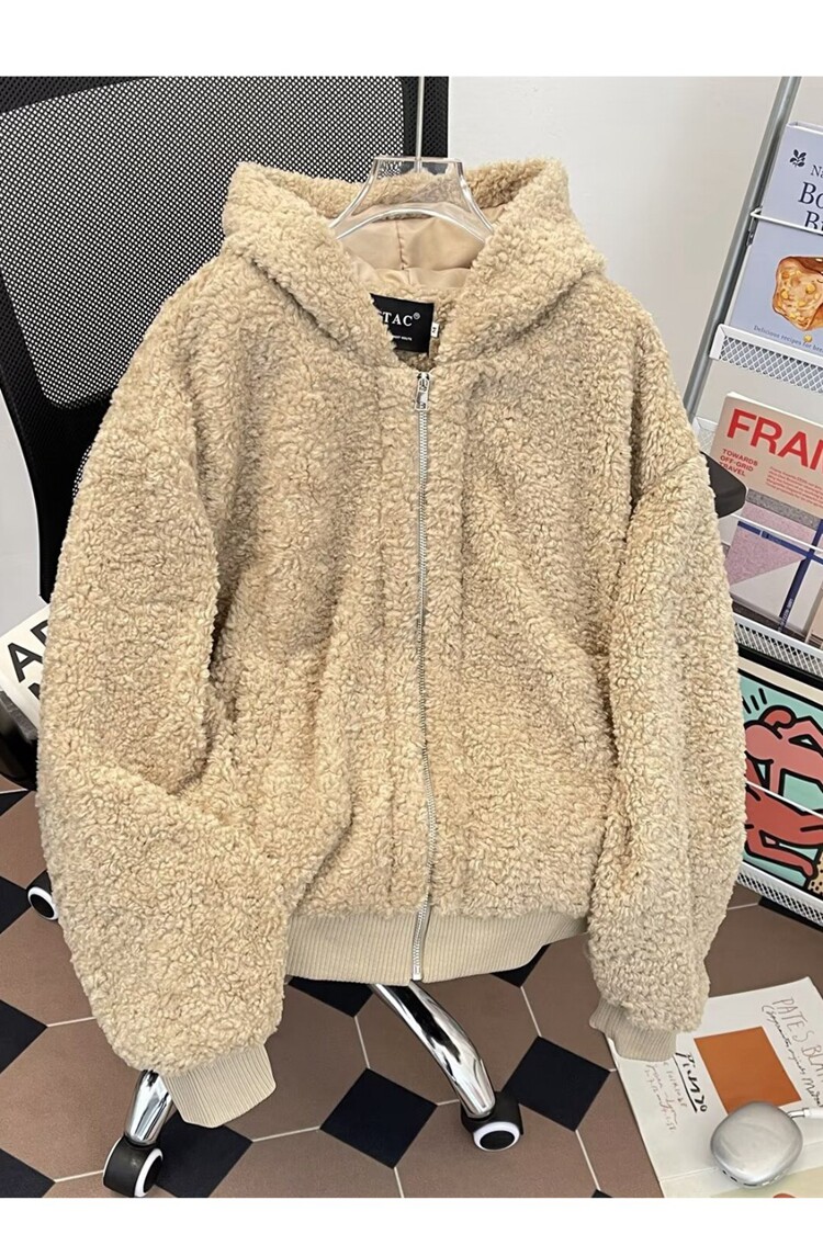 双面穿座山雕毛毛外套女冬季加厚保暖毛领棉服夹克潮流简约,男装夹克,星座218-8