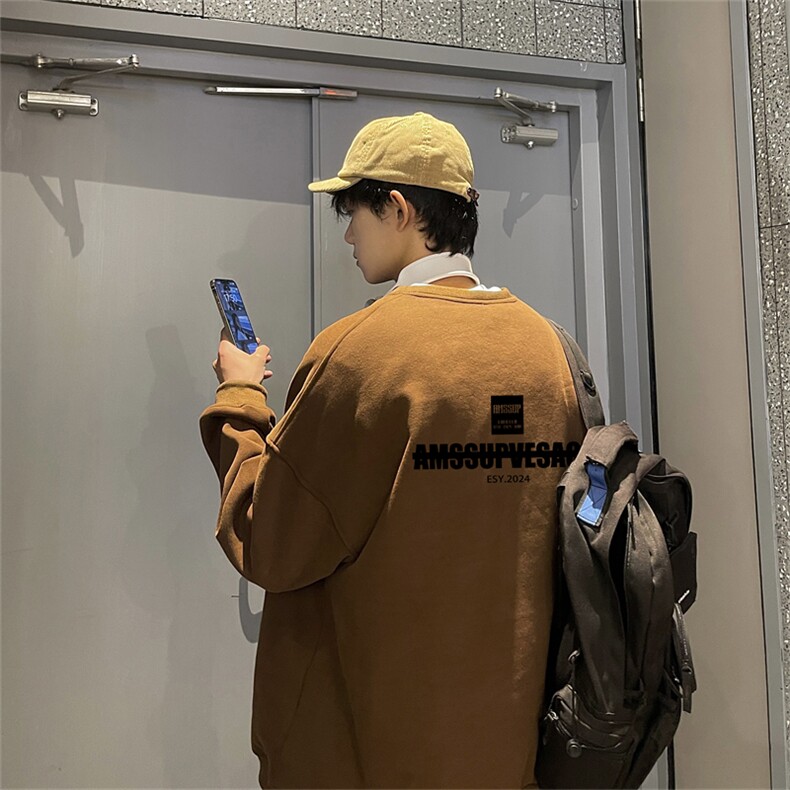 特P25控48秋冬新款男士圆领卫衣宽松休闲日常百搭上衣WQ2457,男装卫衣,电商B370