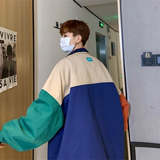两面穿夹克日系复古拼色棒球服2023秋季新款工装外套W1154-P62，男装夹克，星座512-2