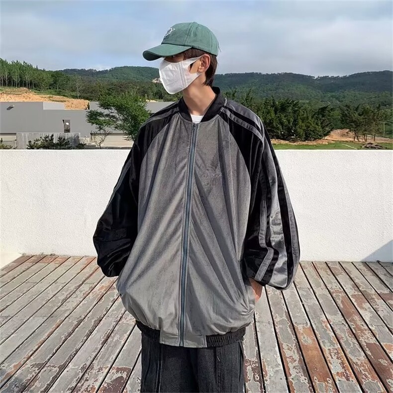 男秋季2023新款长袖丝绒面夹克外套J713P48,男装夹克,星座1116-2