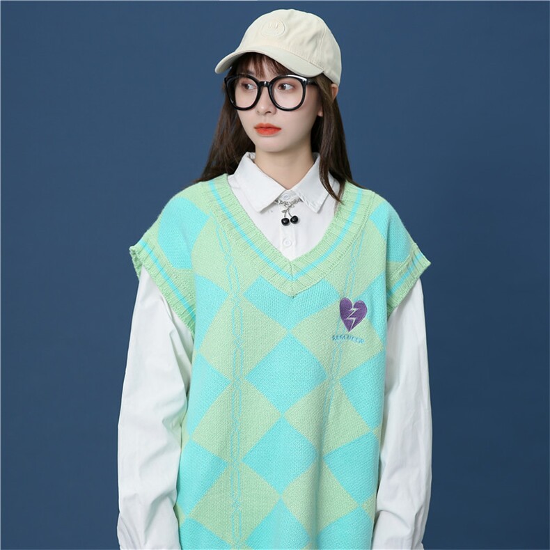 针织马甲百搭学院风JKDK校服班服制服情侣装//A338-1BX003P60,男装工装外套,电商D325