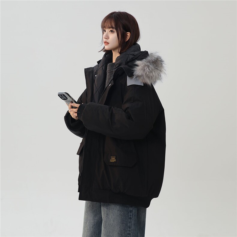 中性风连帽可脱卸毛领工装棉衣男大码潮流棉衣男MY77917P138控198，女装棉衣/棉服，星座226-1