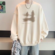 已注册华棉秋冬重磅韩版情侣宽松圆领卫衣男潮WY9297/P35加绒P45，男装卫衣，电商B316
