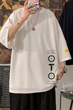 Q11114-P30春夏季七分袖t恤男大码五分袖男短袖中袖，男装T恤，电商A040