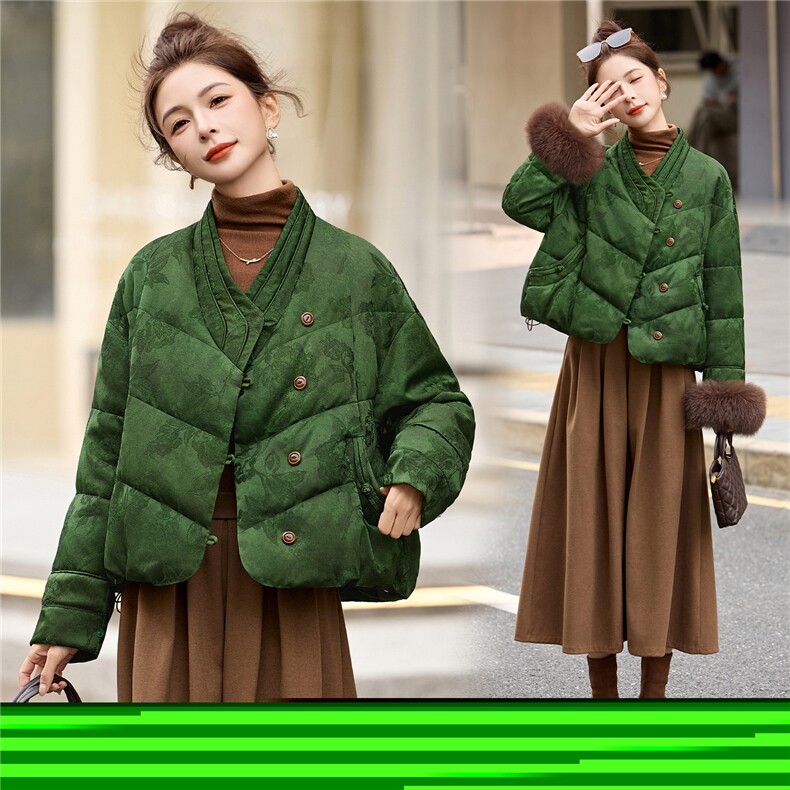 新中式羽绒服女2025冬新款短款巨好看的洋气漂亮狐狸毛厚外套图片