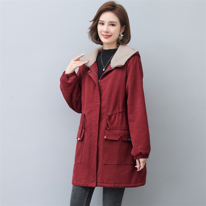 长期现货，加绒派克服女2023年新款韩版宽松棉服，女装派克服，涵誉