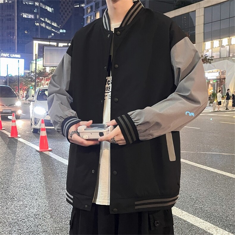 春秋季夹克男宽松港风球服外套韩版大码上衣J6301-P40,男装夹克,星座1109-2