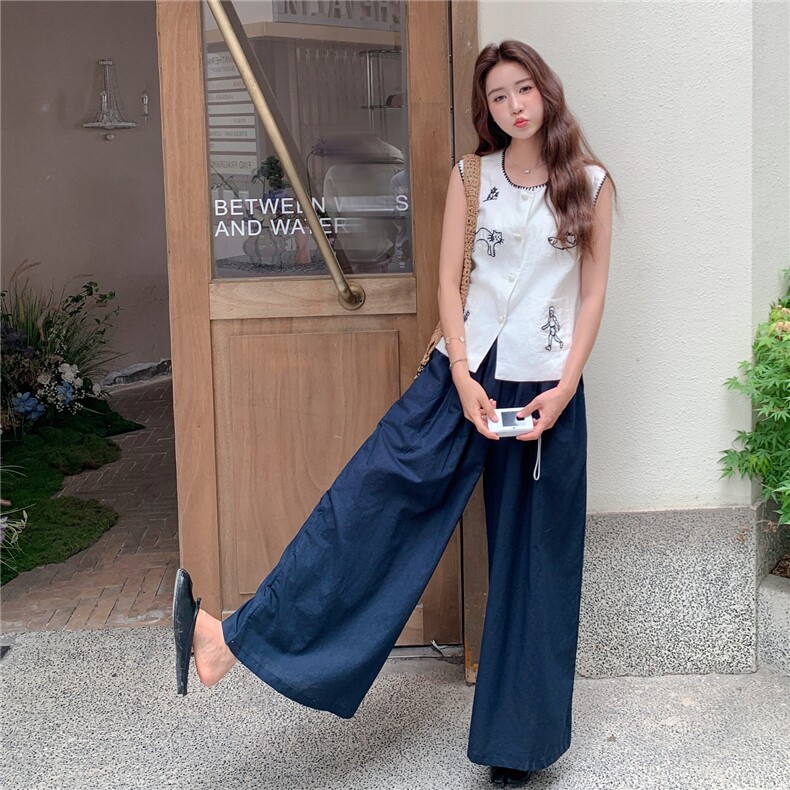 新品现货棉时尚简约慵懒显瘦绣花套装2C299-P165-K229,女装套装/套裙,2C299