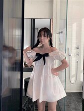 方领蝴蝶结公主裙，其它，喜午