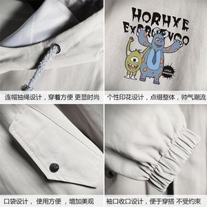 JK41048-P85 纯棉连帽夹克男士大码工装夹克男外套男 网格挂拍图片