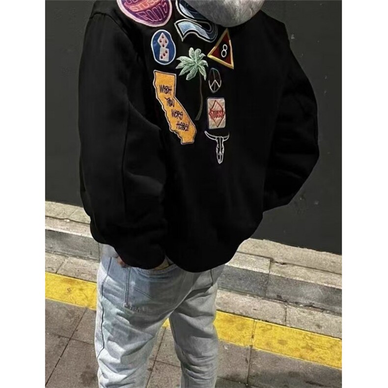 潮牌徽章贴标刺绣夹克上衣男秋季小众棒球服休闲外套JW268,男装夹克,星座1116A（原606A-3）