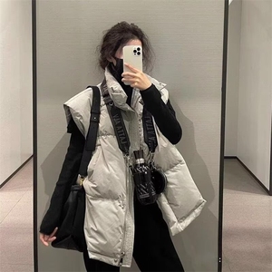 2025秋冬新款宽松马甲女士欧货洋气马夹背心棉袄坎肩上衣外套立领图片