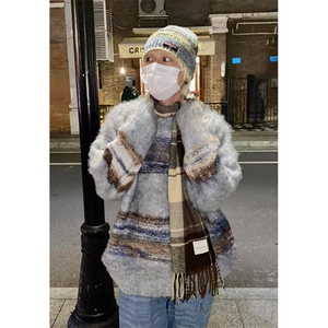 冬季小众慵懒风针织衫套头毛衣男女款宽松痞帅拼接打底衫 MY9529,男装针织衫/毛衣,星座1116A（原606A-3）