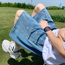 港风牛仔短裤夏季韩版五分裤男潮流百搭休闲裤子25XD23092特批32，男装休闲裤，电商A042