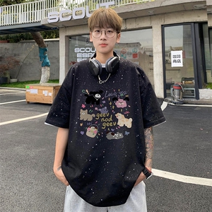 量大优供抖音视频 支持得物配合二开美式满天星亮片短袖T恤MTX569图片