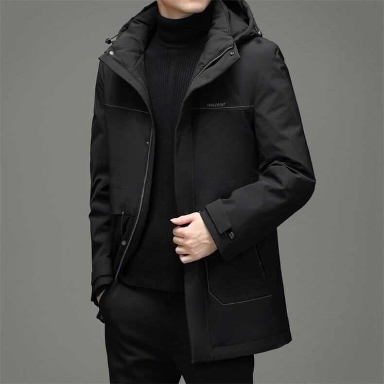DJ9837钱塘2020-3冬季厚款商务休闲连帽中年男士羽绒服P330,男装羽绒服,钱塘207-3