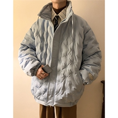 1定制面料棉衣大码M-5XL港风情侣半高领棉服外套男8707P125控168，男装棉衣，星座226-2