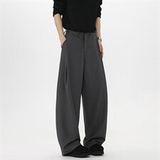 春秋美式高街休闲裤男女垂感阔腿西裤长裤纯色西装裤宽松直筒裤子，男装西服套装，电商A443