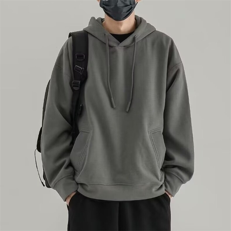 W05-P50 休闲卫衣男士春秋季新款潮流宽松休闲上衣服美式纯色图片