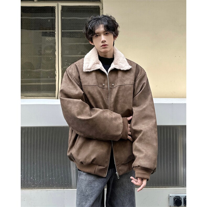 W8217P130控178皮毛扎染加绒加厚宽松休闲棉衣棉服,男装棉衣,电商B205