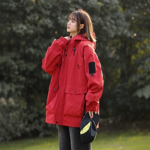 新款中性风户外夹克男连帽纯色上衣冲锋衣外套DSA157B-J2527-P65