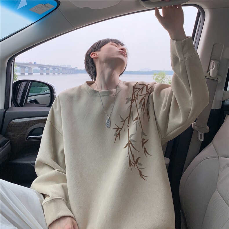 抖音得物高品质风麂皮绒宽松圆领卫衣wyjp262-特35控69图片