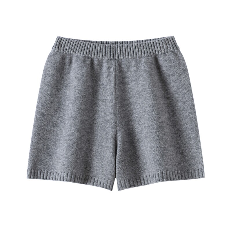 2025年秋季新款宽松女士针织短裤，女装短裤/热裤，金暖绒