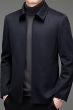 秋季新款男士中年翻领夹克休闲外套爸爸款男装MNSA22J885-P315，男装夹克，电商B212（原钱塘6029）