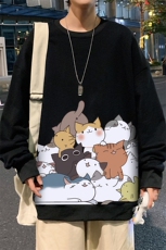 S6162-P28加绒款-P33秋季圆领卫衣男大码韩版宽松长袖外套，男装卫衣，电商A040
