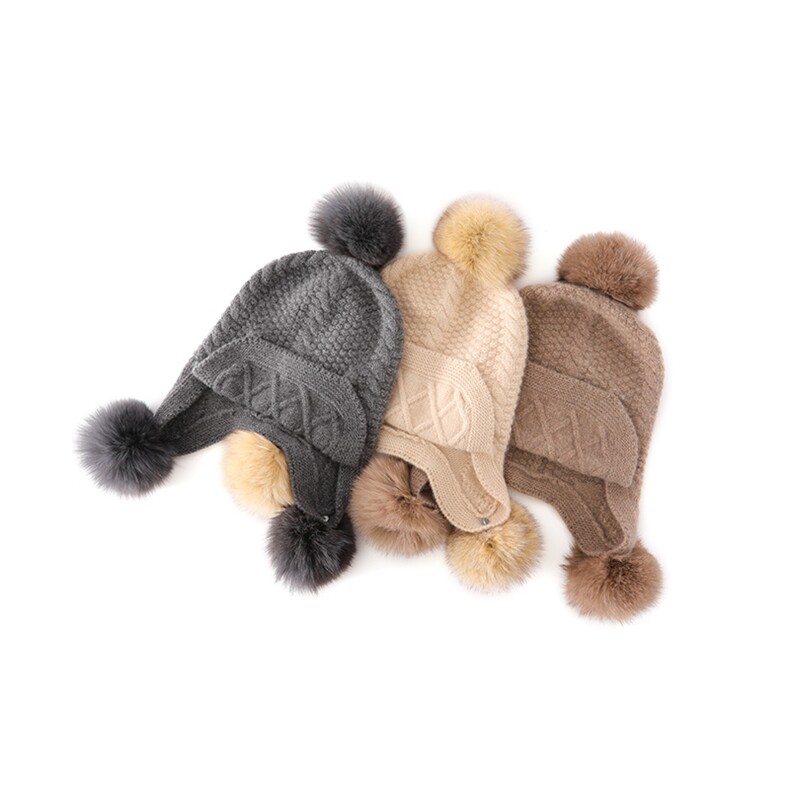 秋冬季35%保暖舒适无压感三毛球帽子，帽子，轩妮羊绒