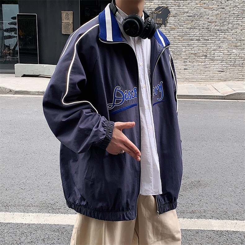 男装新款刺绣百搭时n尚主推宽松反光夹克G115,男装夹克,电商A132（原电商B245）